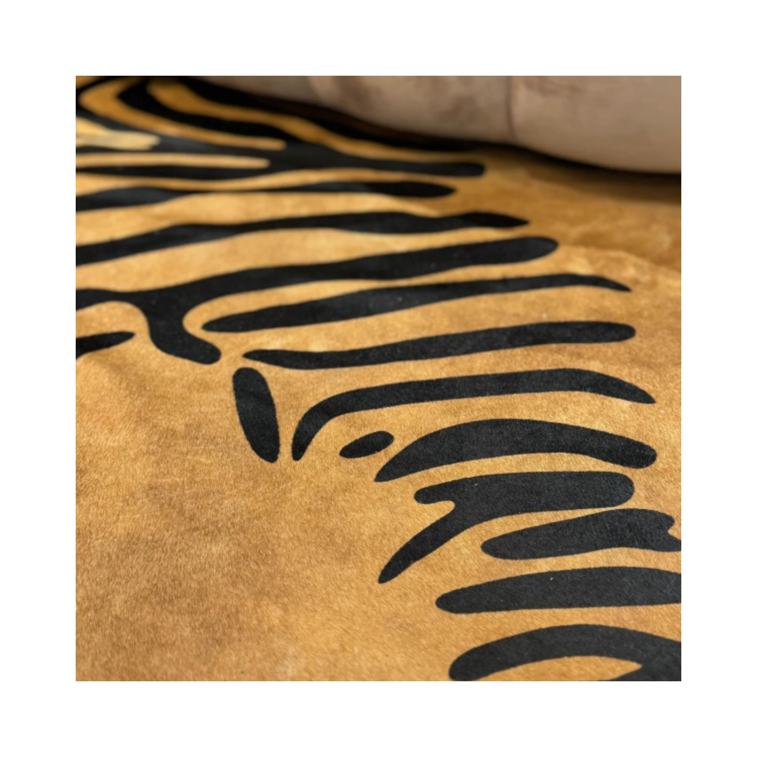 REAL COWHIDE ZEBRA ON CARAMEL
