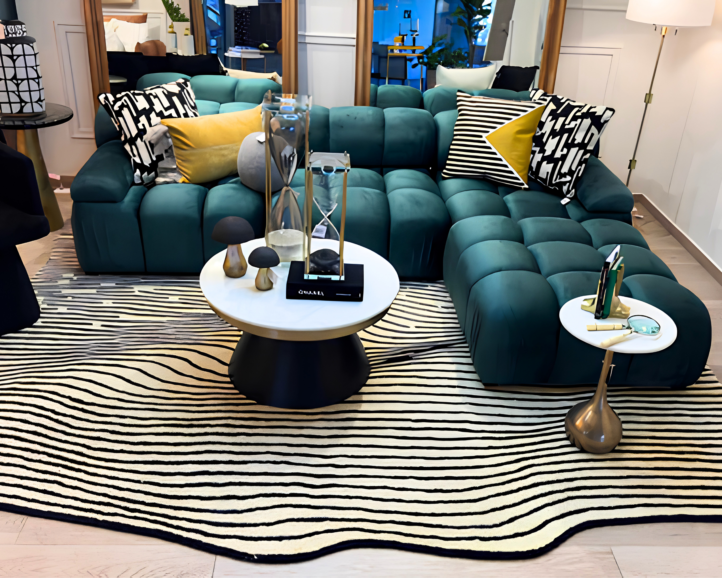 De nuestra colección Premium Hand Tufted: Este tapete rayado en beige con negro es una pieza artesanal única, hecha completamente a mano con materiales premium y un proceso que puede tomar hasta 3 meses, reflejando dedicación, detalle y exclusividad en cada fibra.

Características:

Hecho a mano.
Base de algodón.
70% lana de Nueva Zelanda, 30% viscosa.
Hecho en India.&nbsp;