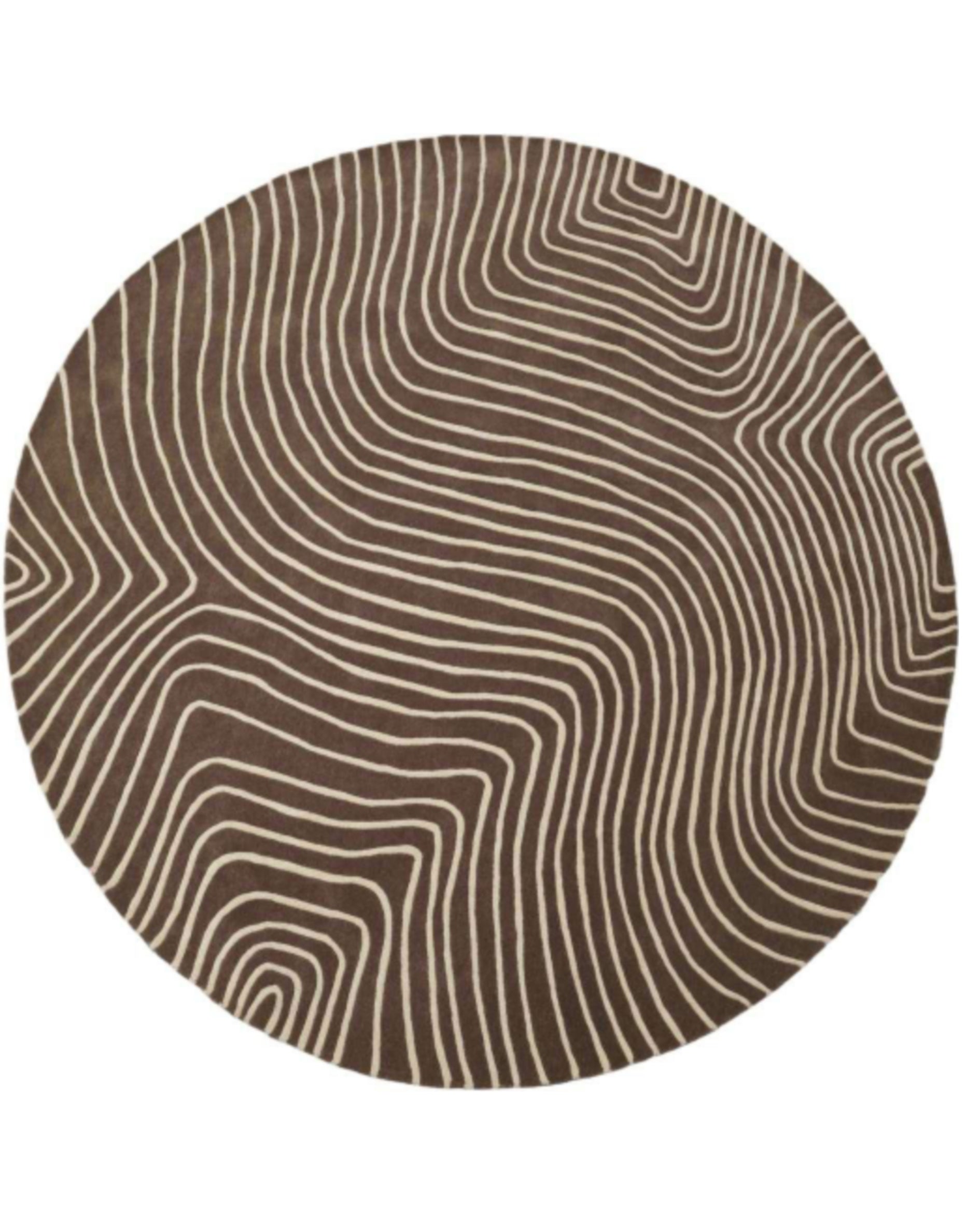 TAPETE BELUGA TF49 CIRCULAR A RAYAS CAFÉ