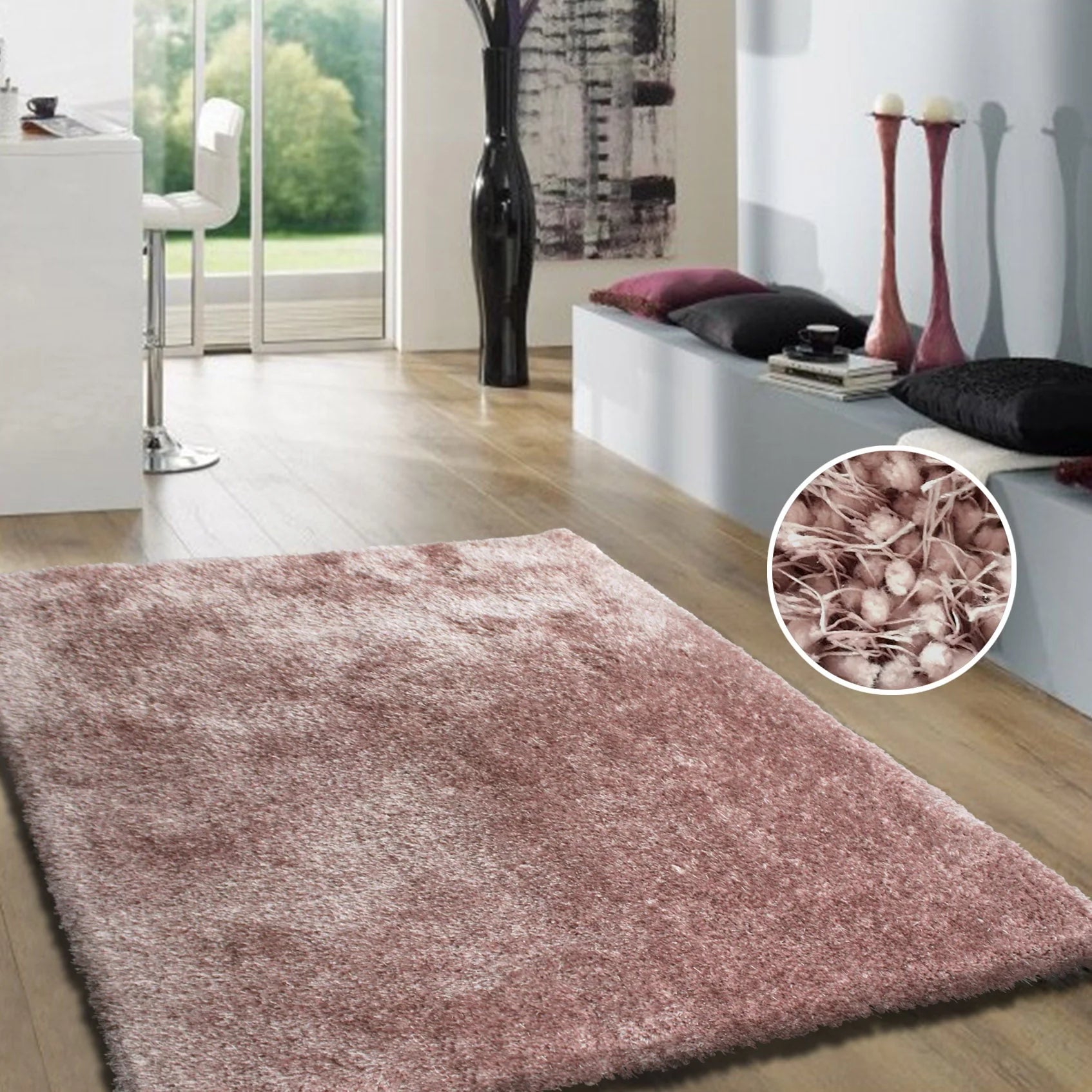 Viscosa peluda color rosa empolvado SVSDP