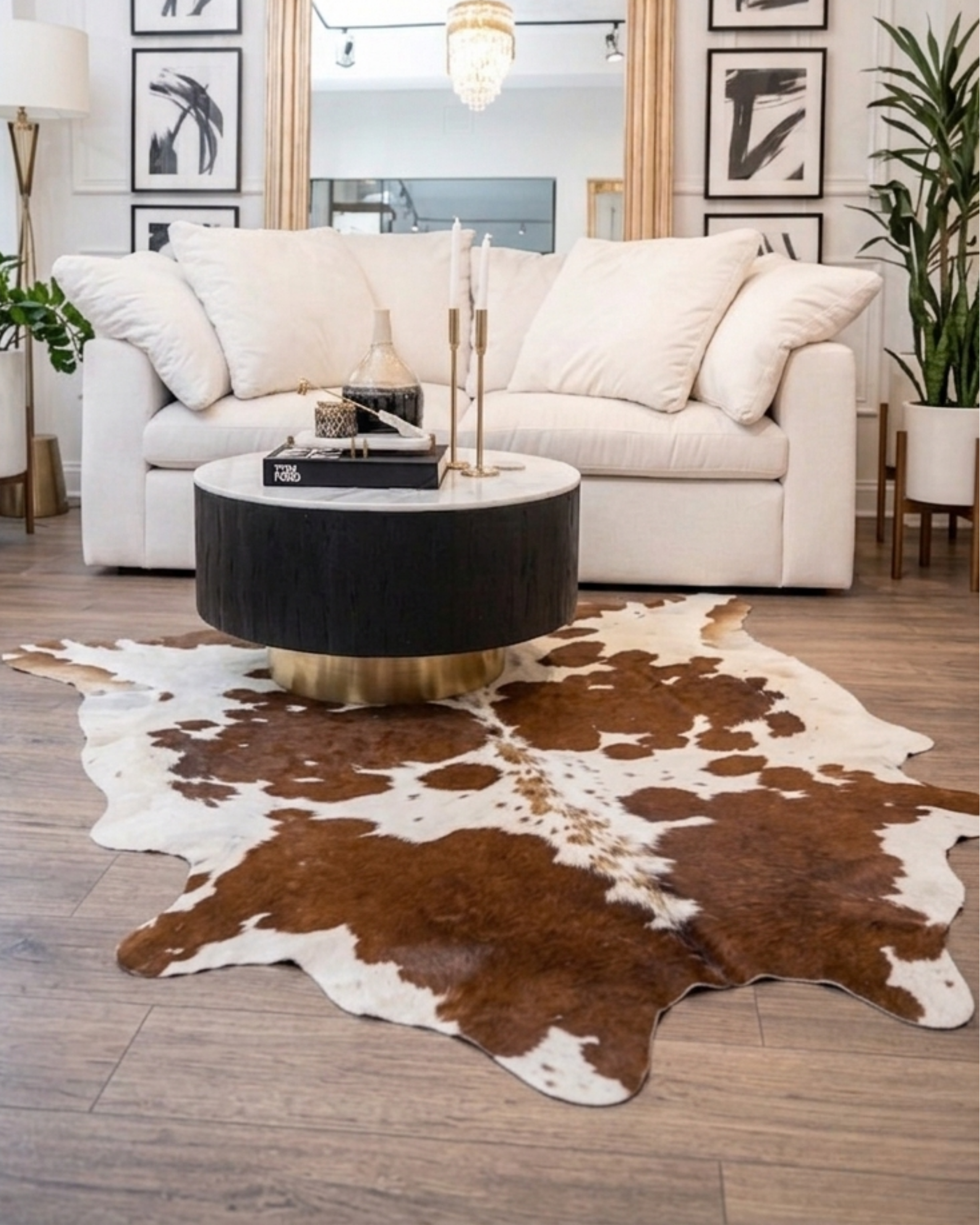 TAPETE PIEL DE VACA AUTÉNTICA HEREFORD 5574