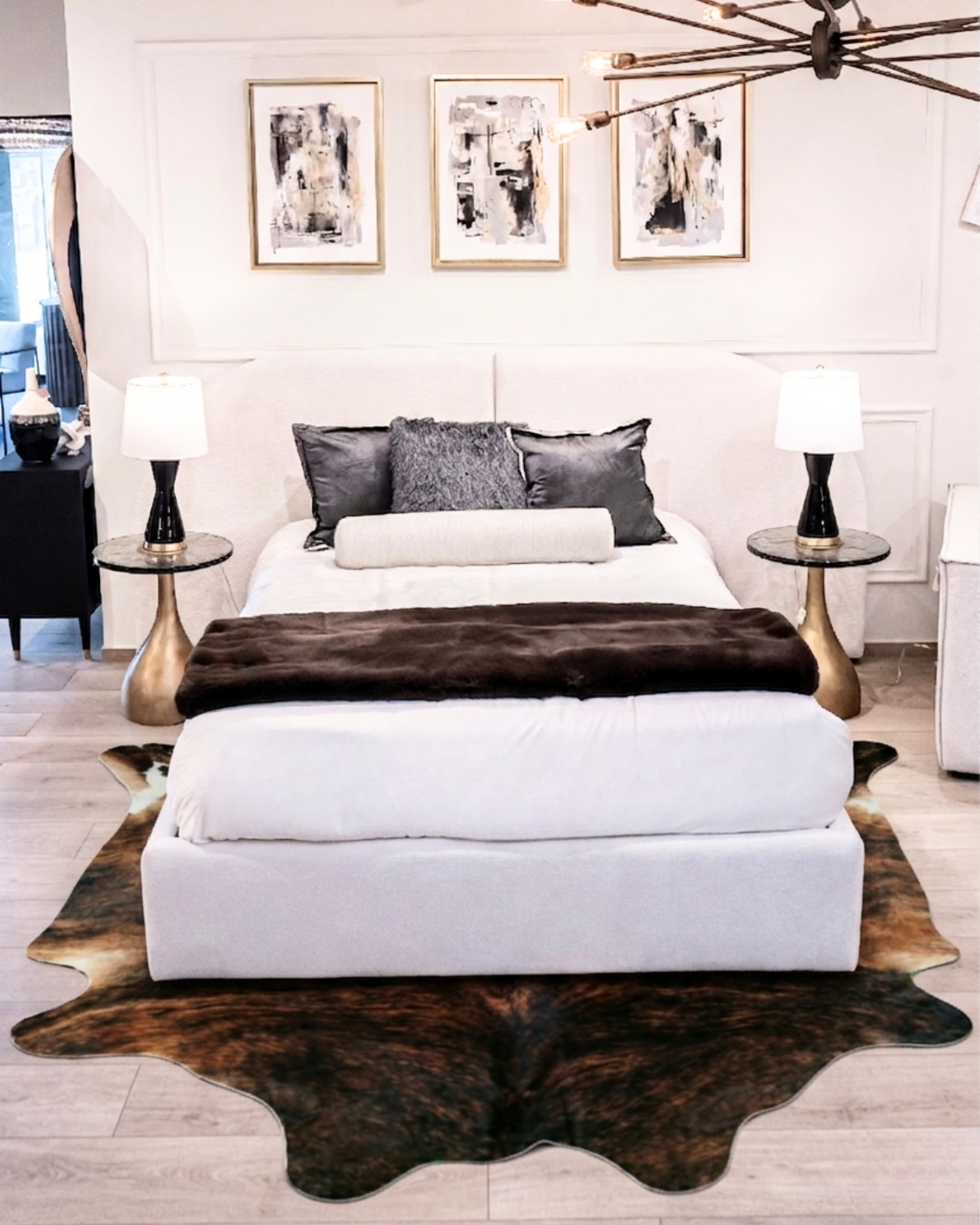 TAPETE - BEIGE BRINDLE REAL COWHIDE