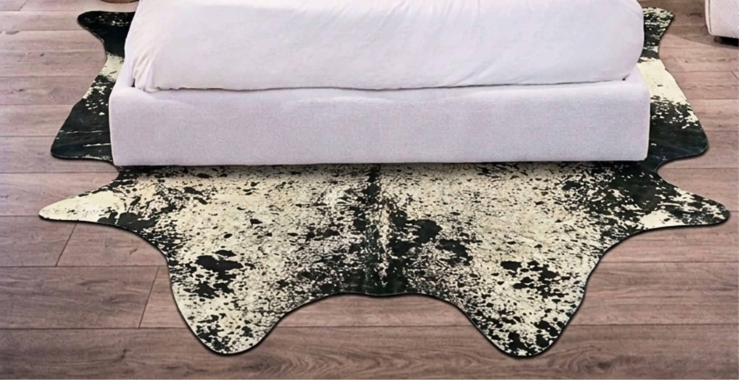 TAPETE - PRINTED SALT AND PEPPER REAL COWHIDE