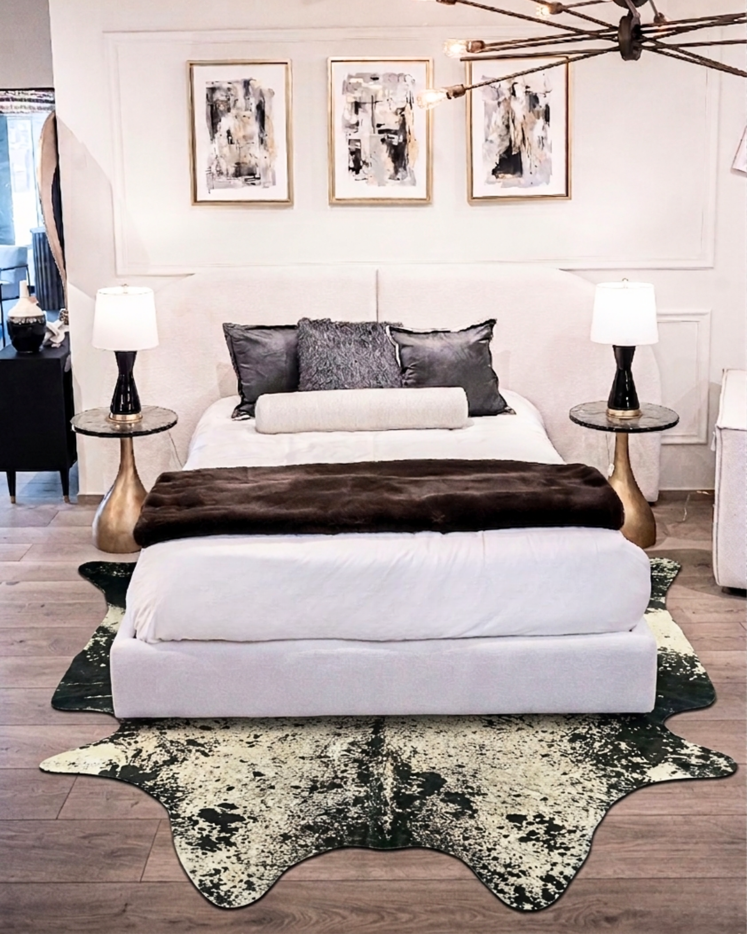 TAPETE - PRINTED SALT AND PEPPER REAL COWHIDE