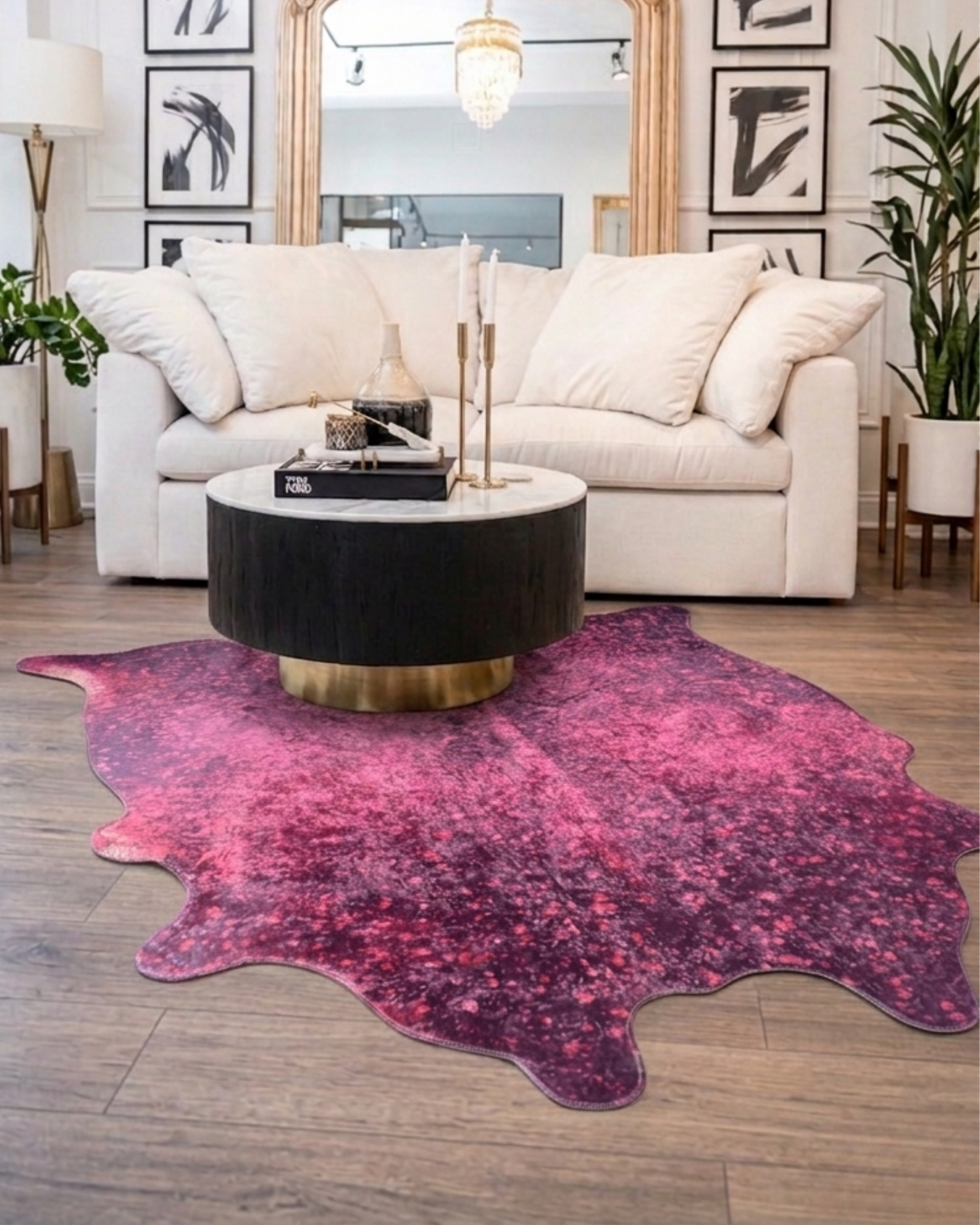 TAPETE METALLIC VEGAN FAUX HIDE RED