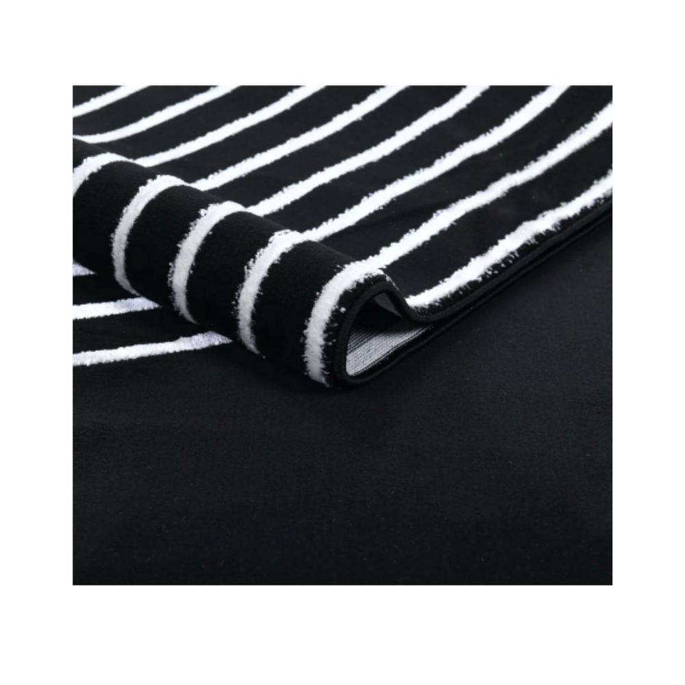 De nuestra colección POLAR: Este tapete color negro con blanco, elaborado con hilo de poliéster brillante de alta calidad, aporta suavidad, estilo y un sutil brillo que realza cualquier espacio. Su diseño contemporáneo y textura confortable lo convierten en una pieza funcional y decorativa para el hogar.

Características:

Tejido a máquina.
Hilo de poliéster brillante de alta calidad.
Textura suave al tacto.
Reverso de algodón para mayor resistencia y durabilidad.
Diseño plegable para fácil almacenamiento y