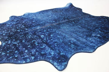 TAPETE METALLIC VEGAN FAUX HIDE BLUE