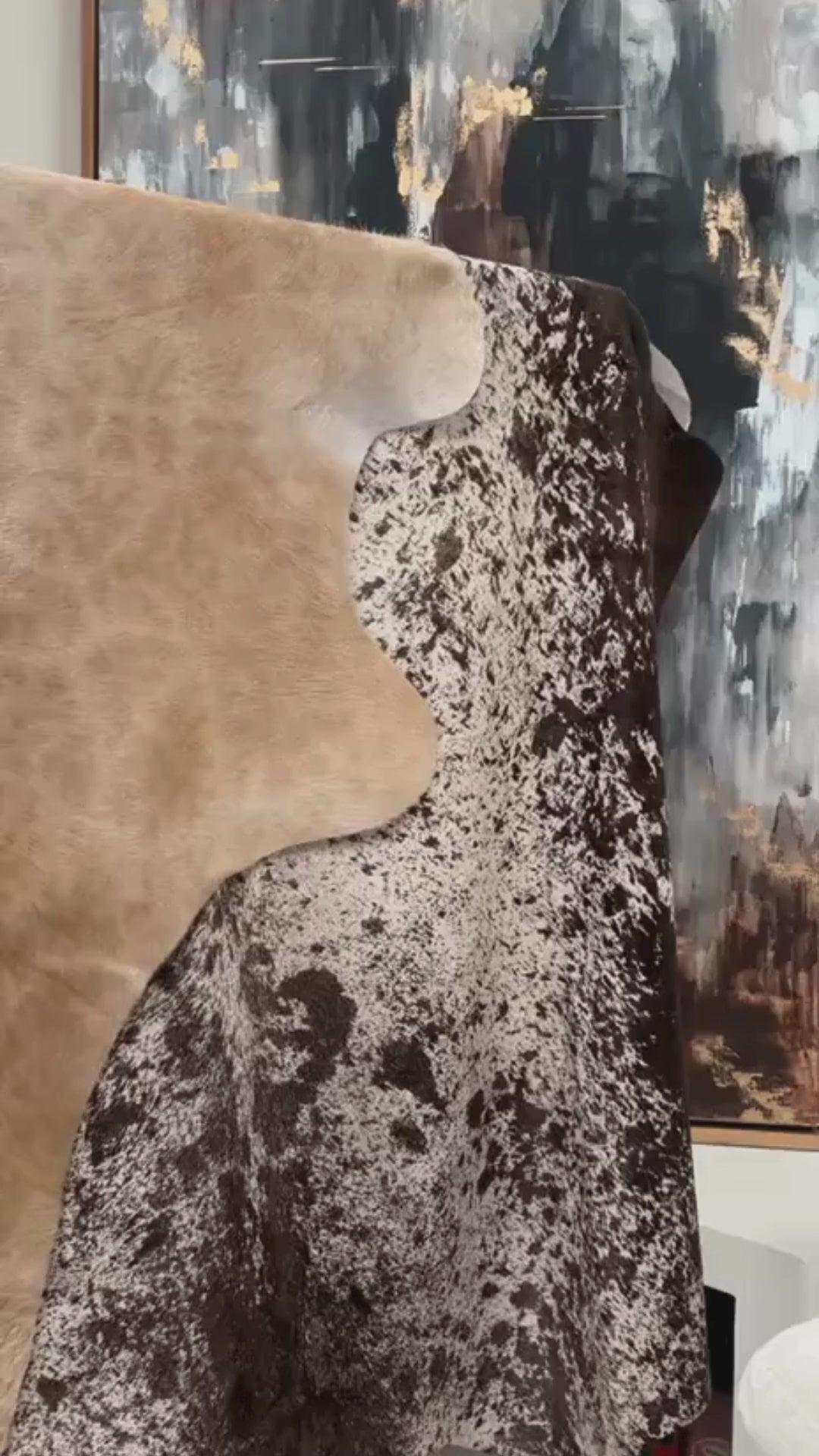 TAPETE - PRINTED SALT AND PEPPER REAL COWHIDE